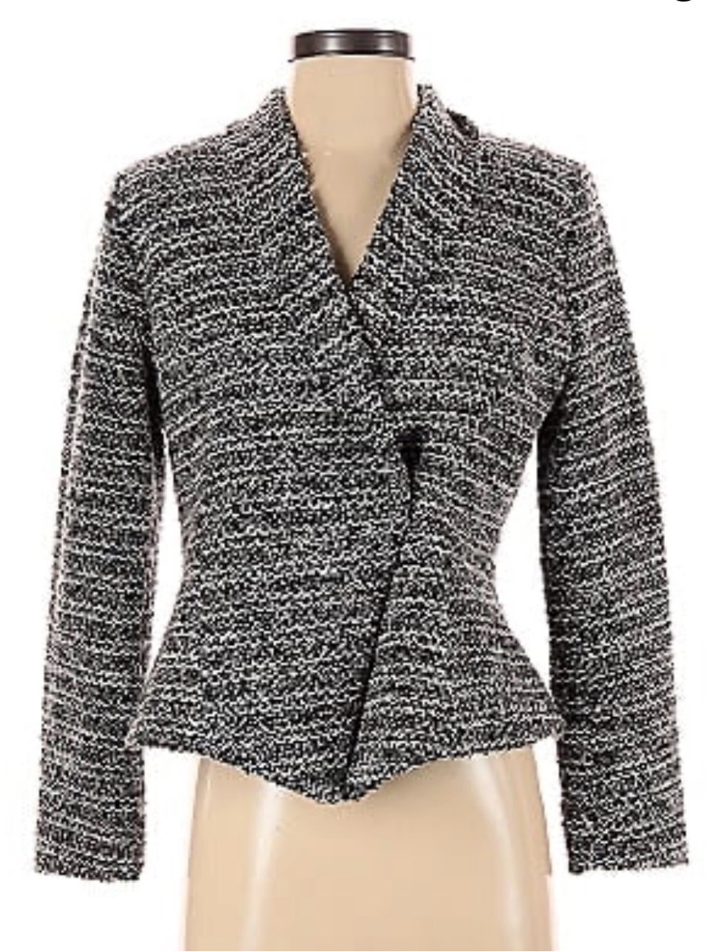Pendleton Women’s Black White Tweed Bouclé Blazer Jacket Size 14